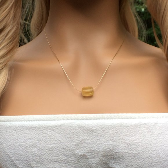 Raw Citrine choker, 14k gold filled, November birthstone - Picture 1 of 8